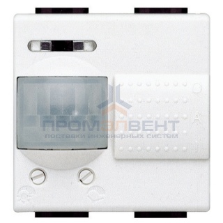 Выключатель с пассивным ИК датчиком движения с селектором О-А-I - 230В 2 модуля LivingLight Белый