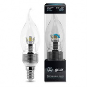 Лампа Gauss LED Candle Tailed Crystal clear dim 5W E14 4100K диммируемая