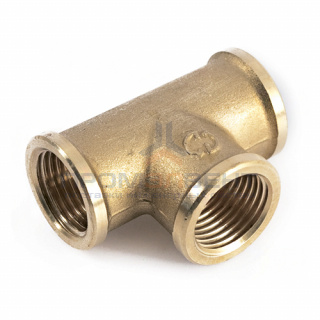 Тройник латунный резьбовой равнопроходный STOUT (ВР) - 2"1/2