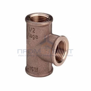 Тройник редукционный Viega 3130 - 3/4" x 1/2" x 3/4" (резьбовой, бронза без покрытия)