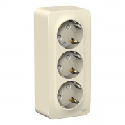 Розетка 3-ая с заземлением со шторками Blanca Schneider Electric 16А 250В молочная изол.пластина