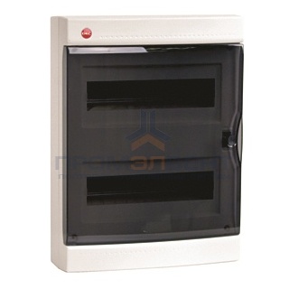 Щиток настенный DKC на 24 модуля IP41 белый с прозрачной дверцей с клеммниками 2х87508 и замком